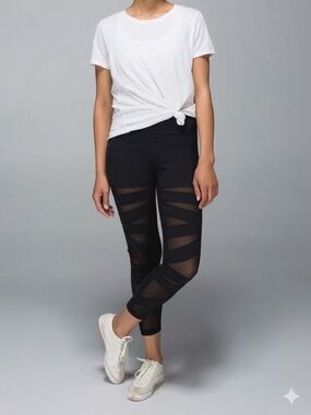 RARE First, Original Release Lululemon High Times Pant *Tech Mesh Black - Size 4